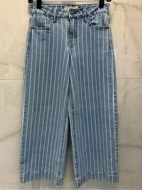 Unpublished Denim Light Wash Pin Stripe Wide-leg High Waist Jeans size 25